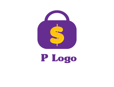 dollar sign on a handbag icon