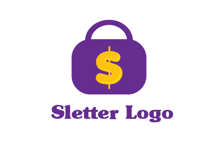 dollar sign on a handbag icon