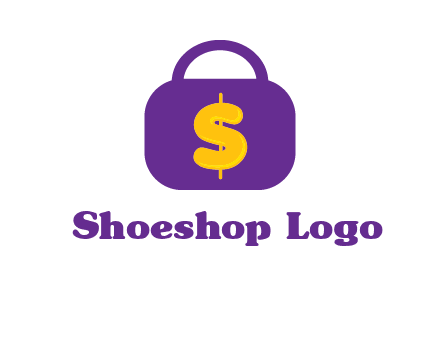 dollar sign on a handbag icon