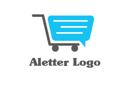 chat bubble shopping cart logo