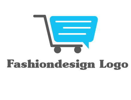 chat bubble shopping cart logo