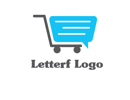 chat bubble shopping cart logo