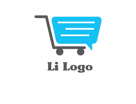 chat bubble shopping cart logo