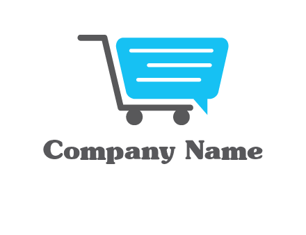 chat bubble shopping cart logo