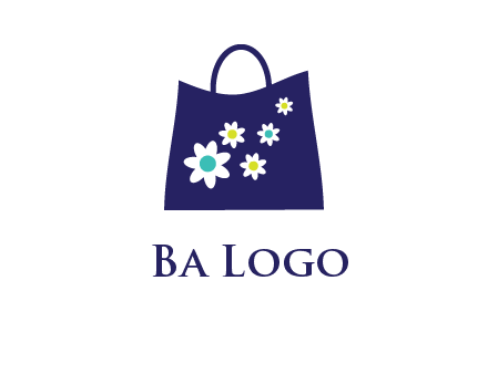 flowers design hand bag icon
