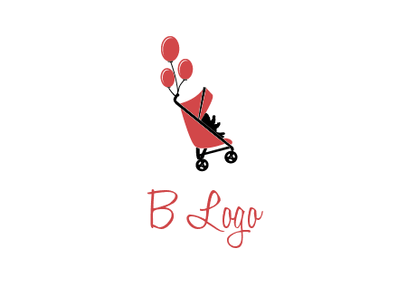 baby carriage with balloons