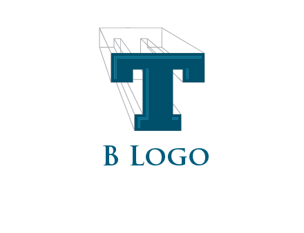 3D letter T construction logo