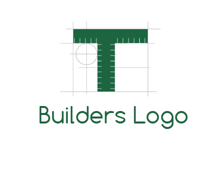 letter T as ruler construction logo