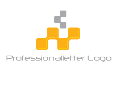 Connecting Pixels forming Letter N logo