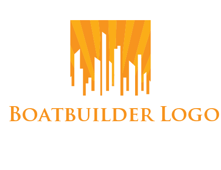 buildings with sun rays logo