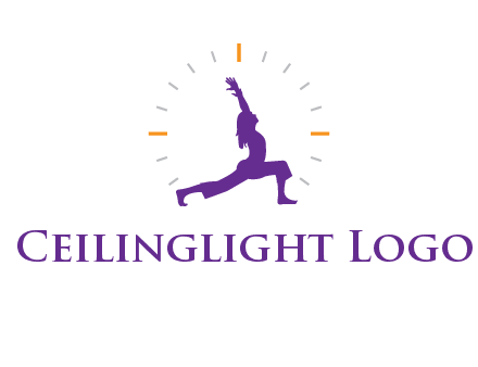 woman doing yoga with clock ticks logo