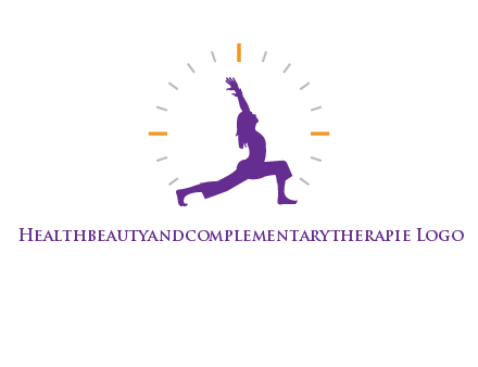 woman doing yoga with clock ticks logo