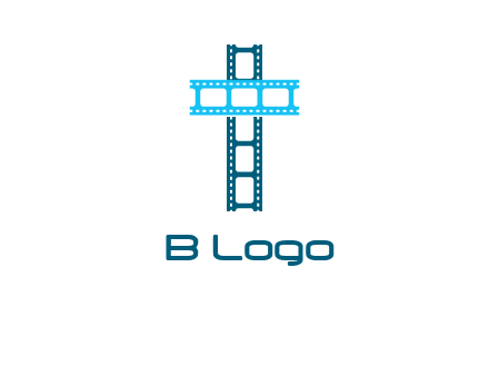 cross and film reel logo