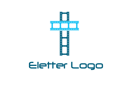 cross and film reel logo