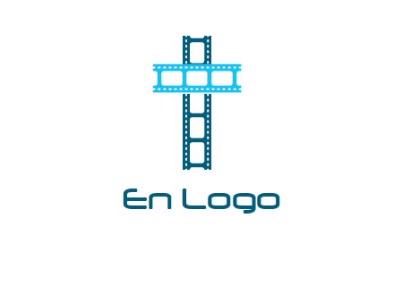 cross and film reel logo