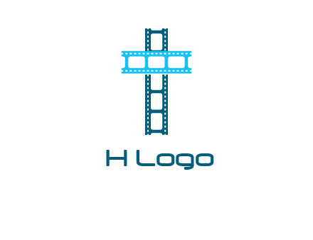 cross and film reel logo