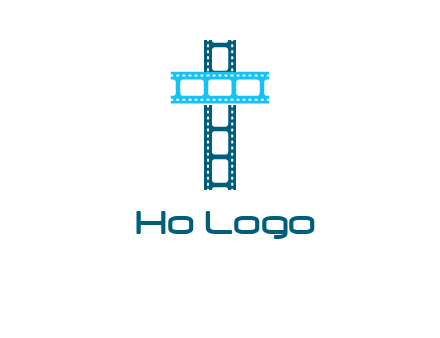 cross and film reel logo