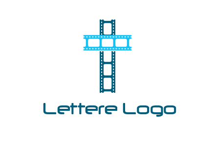 cross and film reel logo