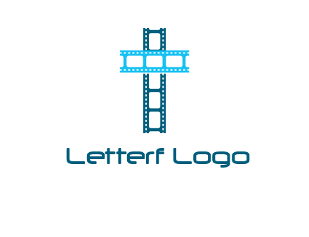 cross and film reel logo