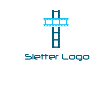 cross and film reel logo