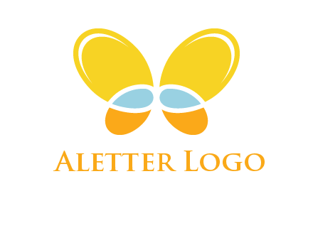 butterfly childcare logo with loops and ovals