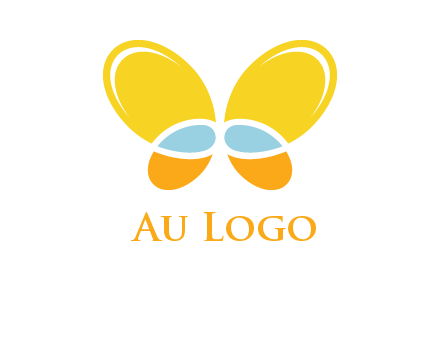 butterfly childcare logo with loops and ovals