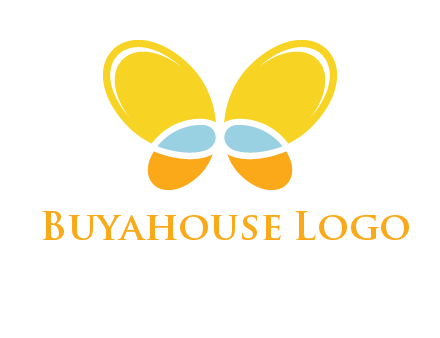 butterfly childcare logo with loops and ovals