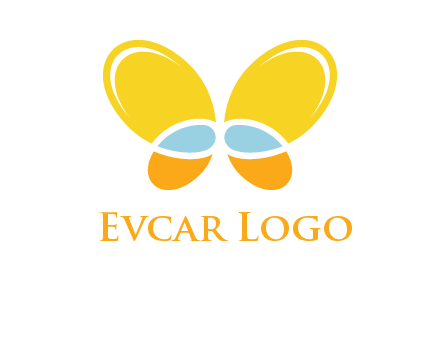 butterfly childcare logo with loops and ovals