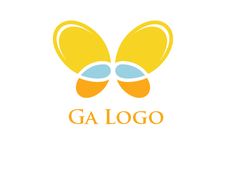 butterfly childcare logo with loops and ovals