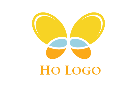 butterfly childcare logo with loops and ovals