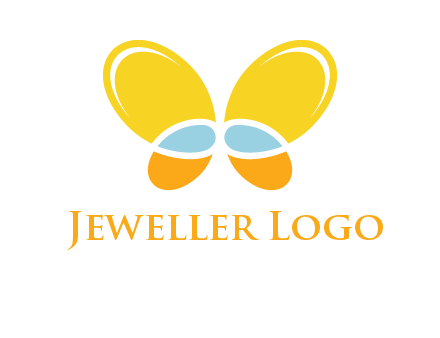 butterfly childcare logo with loops and ovals