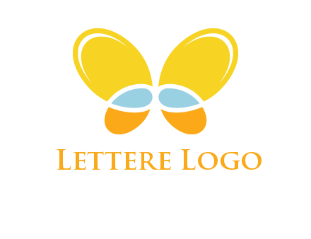 butterfly childcare logo with loops and ovals