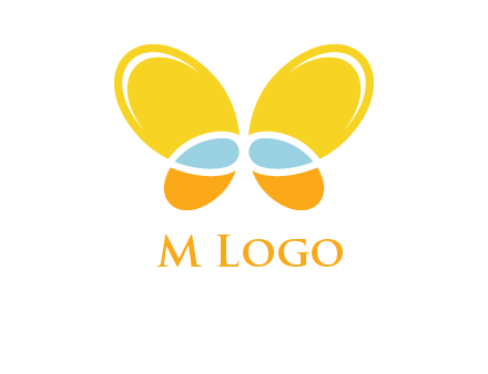 butterfly childcare logo with loops and ovals