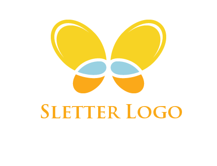 butterfly childcare logo with loops and ovals