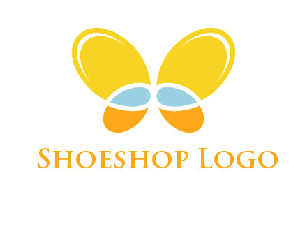 butterfly childcare logo with loops and ovals