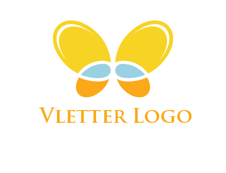 butterfly childcare logo with loops and ovals