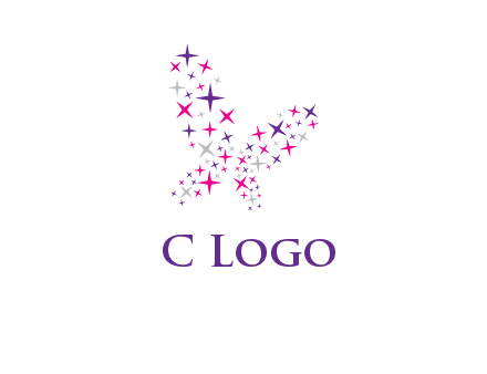 butterfly in star shape logo