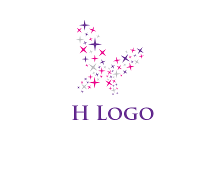 butterfly in star shape logo