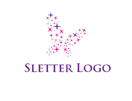 butterfly in star shape logo