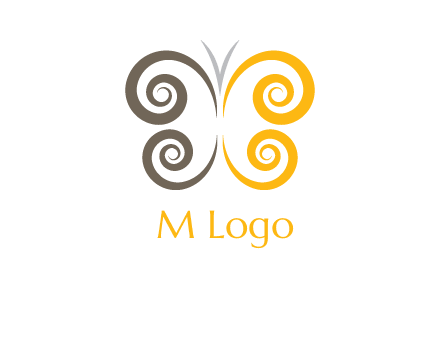 swirl butterfly beauty logo