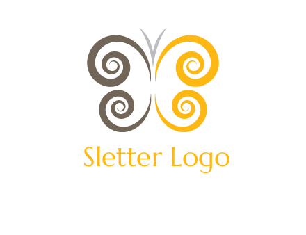 swirl butterfly beauty logo