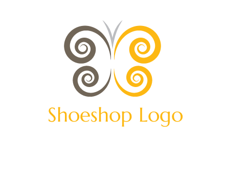 swirl butterfly beauty logo