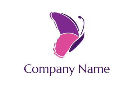 pink and purple butterfly logo