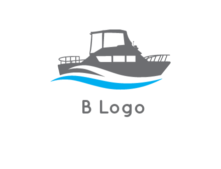 ship in sea travel logo