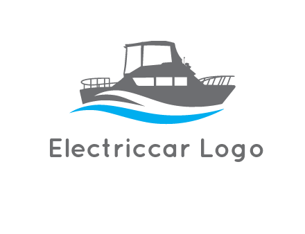 ship in sea travel logo