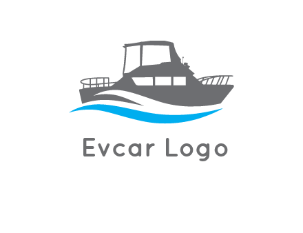 ship in sea travel logo