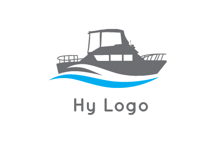 ship in sea travel logo