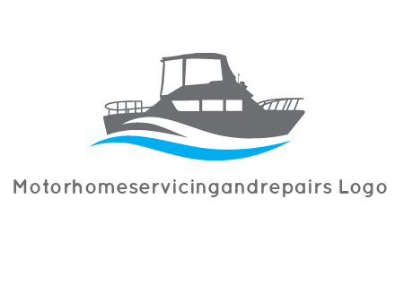 ship in sea travel logo