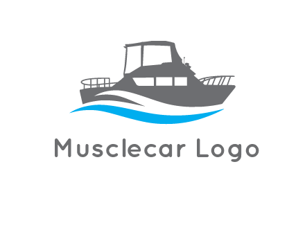 ship in sea travel logo