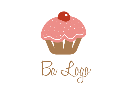 cute cupcake illustration food logo